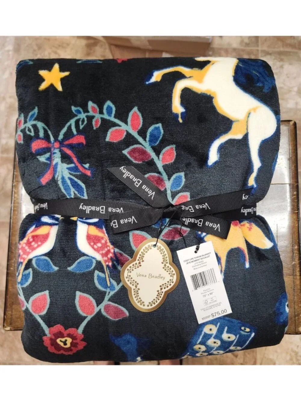 Vera Bradley Fleece Cozy Life Throw Blanket Enchanting Dream Print 72x50